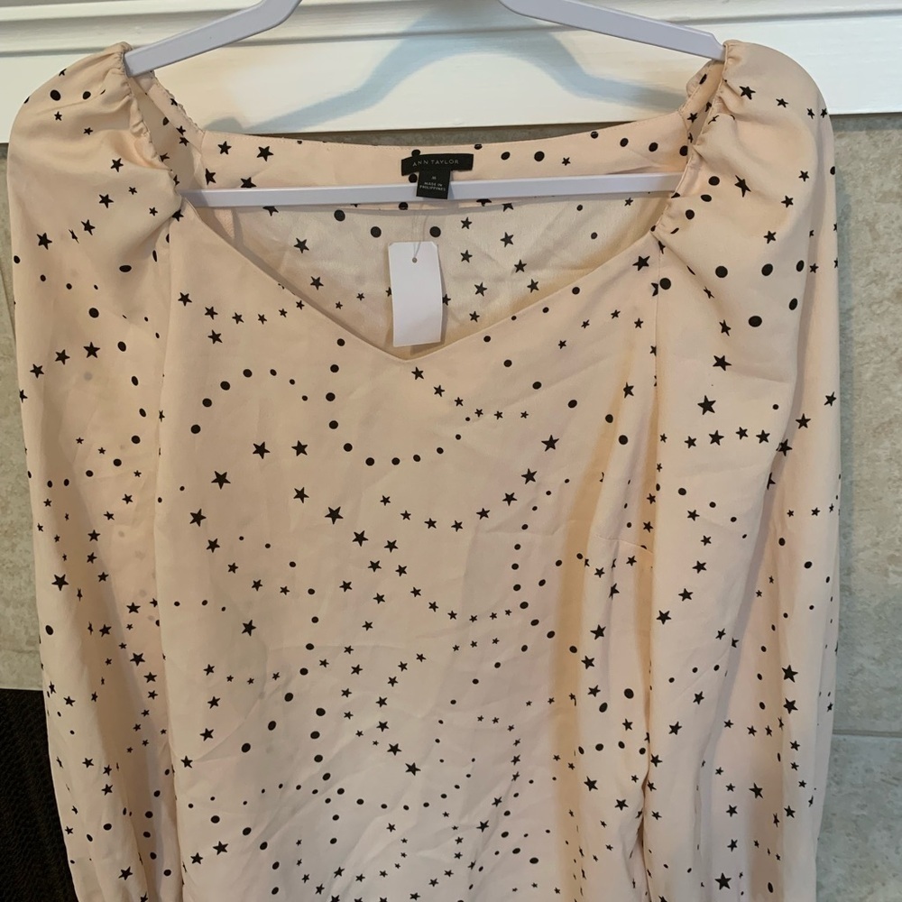 Ann Taylor Starry Cream Blouse